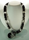 1970s Beaded Necklace Clear Lucite, Glass, Paillettes