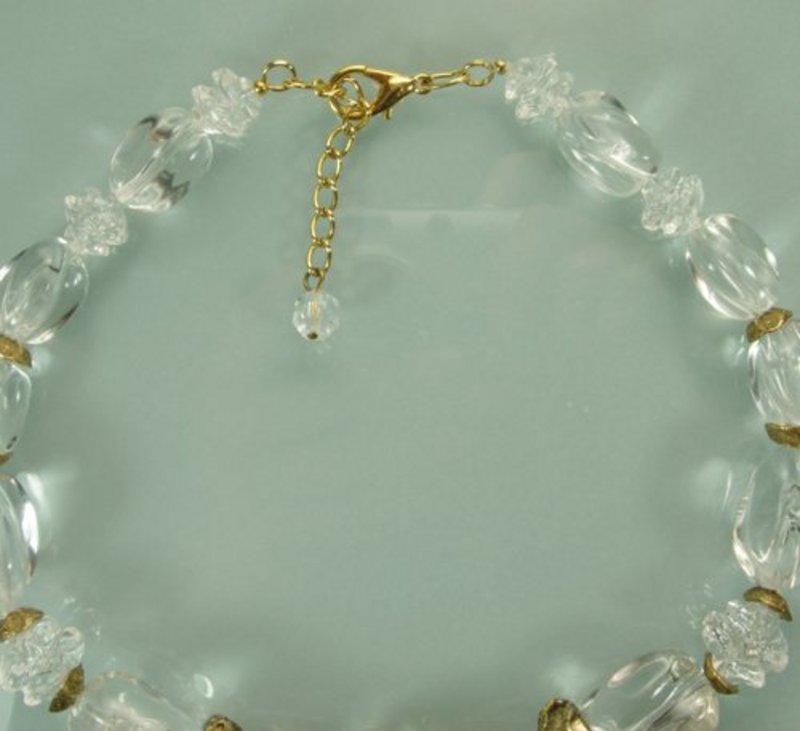 1980s Chunky Icy Clear Mirrored Lucite Bib Necklace
