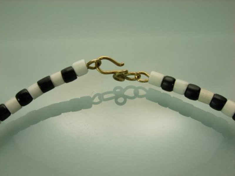 1970s Modernist Studio Glass Brass Feather Bib Necklace