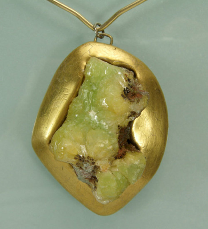 Stunning Signed Modernist Adamite Crystal Necklace