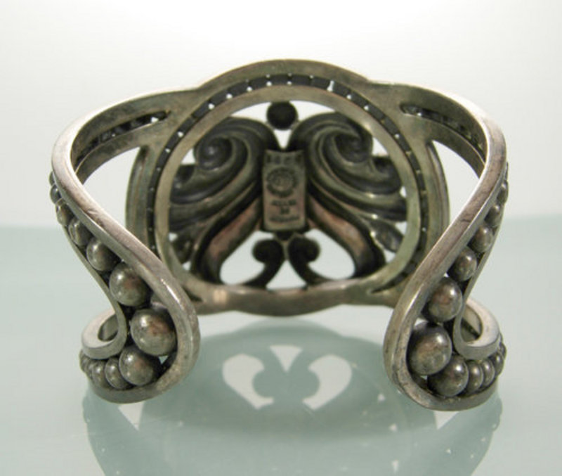 Margot de Taxco Stylized Swan Motif Sterling Bracelet