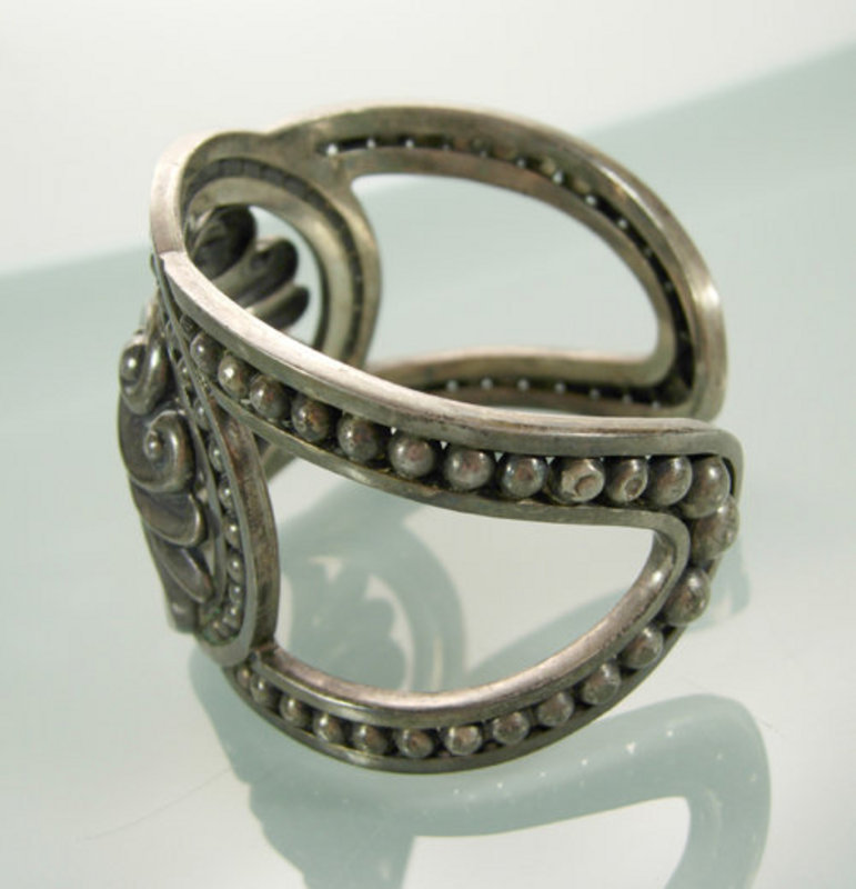 Margot de Taxco Stylized Swan Motif Sterling Bracelet