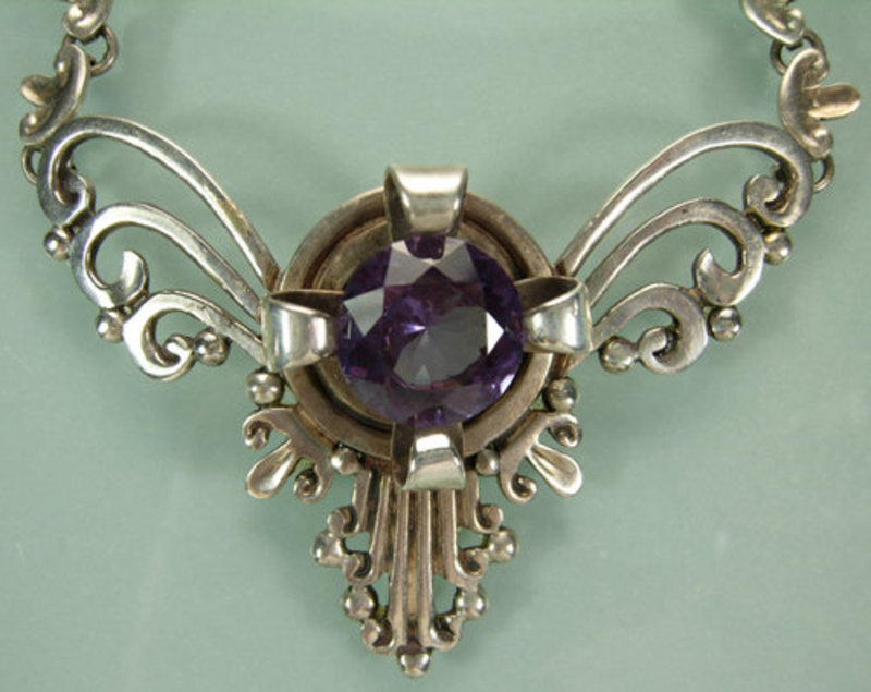 Nestor Mexico Sterling Synthetic Alexandrite Necklace