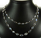 Antique Arts & Crafts Sterling Moonstone Rope Necklace