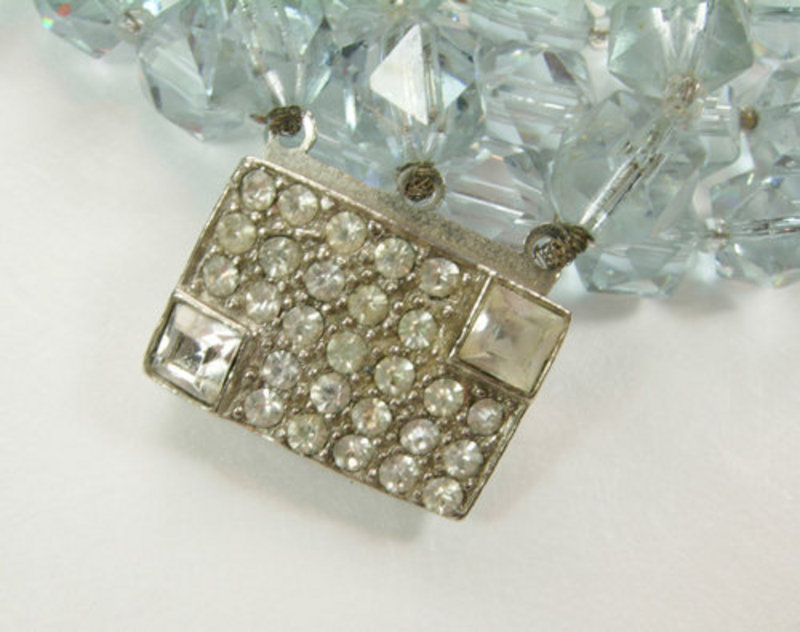 Deco 3 Row Alexandrite Lead Crystal Diamante Necklace