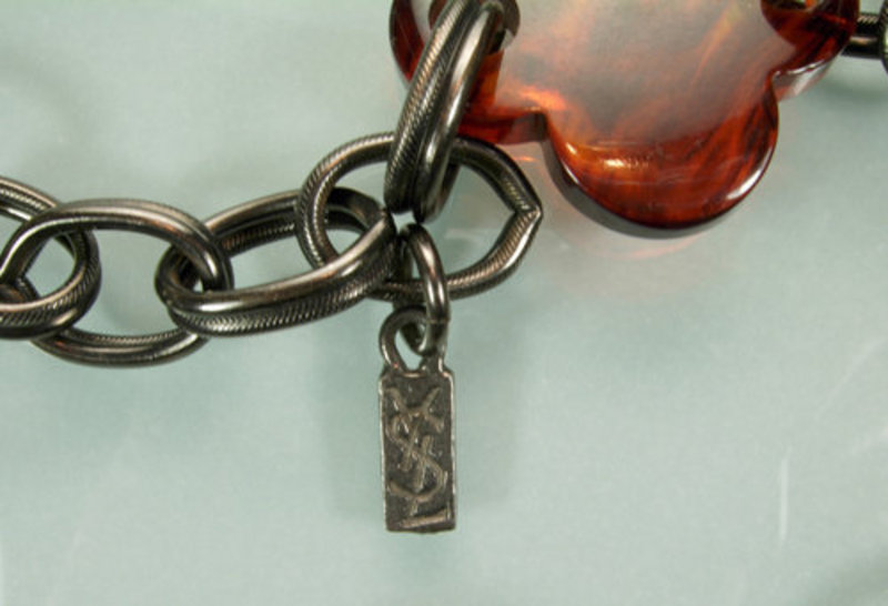 Yves Saint Laurent Chain, Bakelite Quatrefoils Necklace