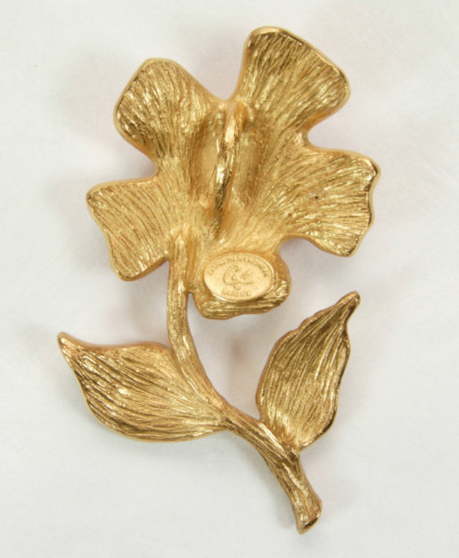 Christian Lacroix Enameled Flower Form Pendant Crystals