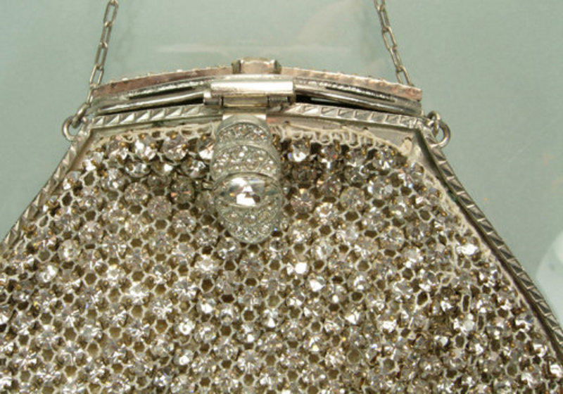 Glittering Art Deco Cocktail Bag in Crystal Strass Mesh