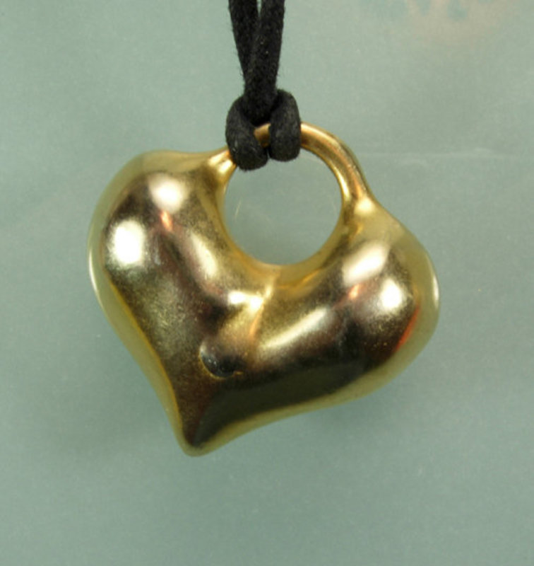 1970s Robert Lee Morris Vermeil Heart Pendant Necklace