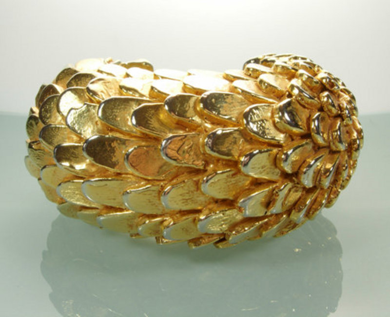 Stunning Dominique Aurientis Paris Gilded Wood Bracelet