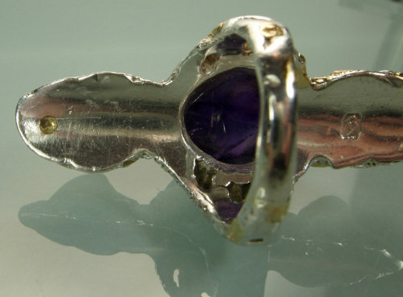 Arts &amp; Crafts Silver Amethyst Pearl Carl Schon Ring