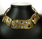 1960s Luciana Italy Necklace: Glass Alexandrite Stones