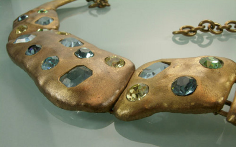 1960s Luciana Italy Necklace: Glass Alexandrite Stones