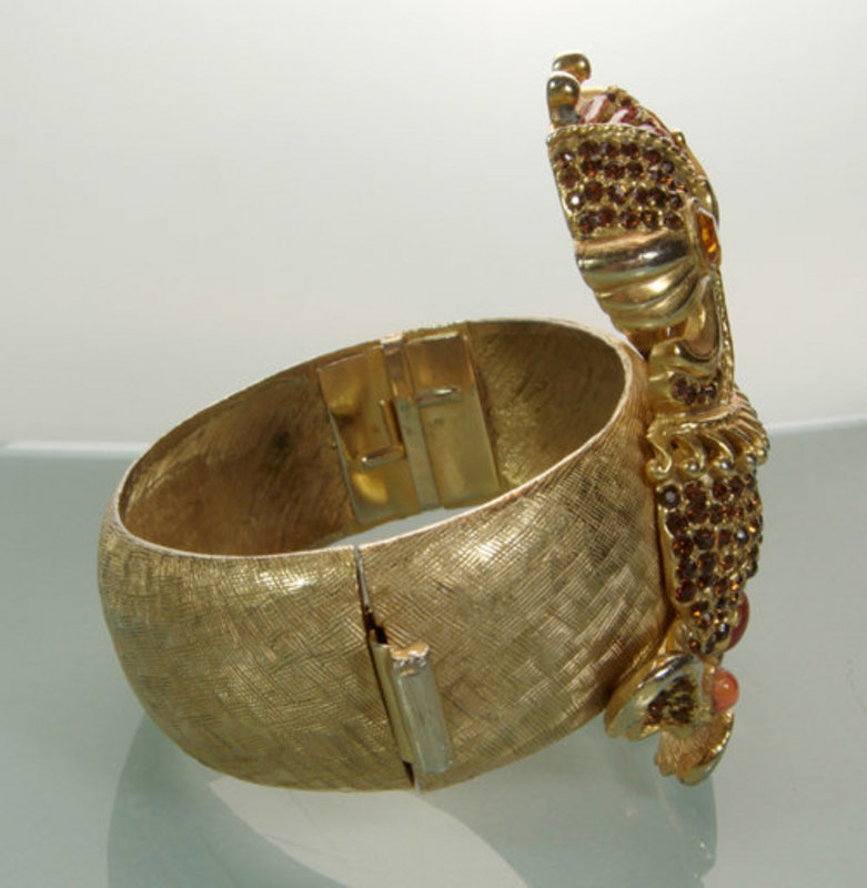 1970s Geoffrey Beene / Kramer Jeweled Bracelet: Foo Dog