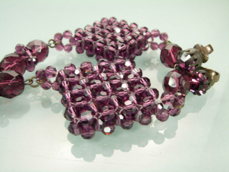60s Italian Coppola e Toppo Style Purple Glass Earrings