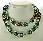 Archimede Seguso for Chanel Blue Green Glass Necklace
