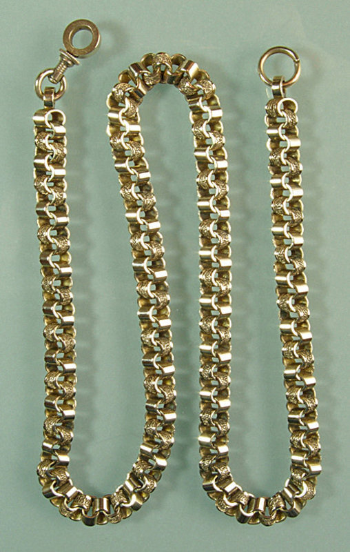 Antique Victorian 14KT Gold Engraved Necklace Chain