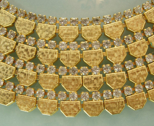 Superglam 60s Egyptian Collar Tiered Diamante Necklace