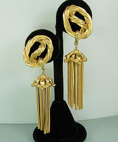 Statement Schiaparelli Drop Earrings: Rope and Tassels (item #951295)