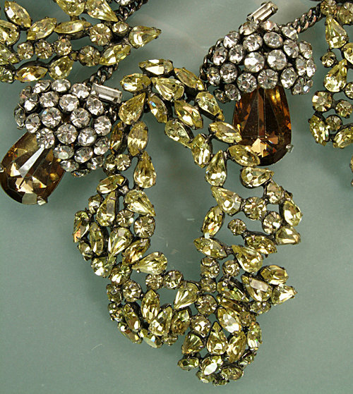 Big 1960s Statement Necklace Brilliant Crystal Stones