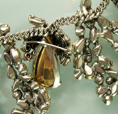 Big 1960s Statement Necklace Brilliant Crystal Stones