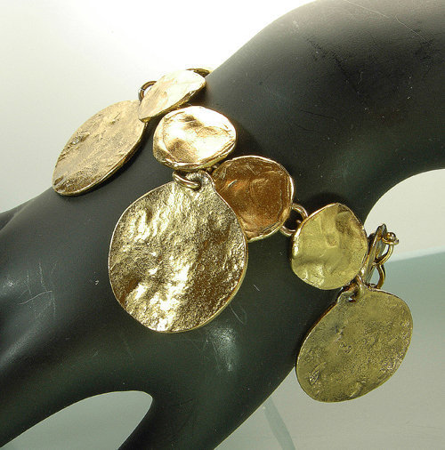 Robert Goossens Paris Bracelet Molten Coin Form Drops