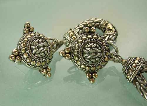 John Hardy Sterling Balinese Granulated Design Earrings