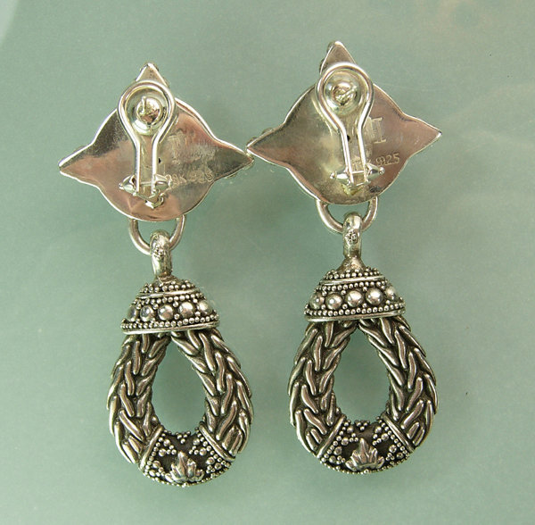 John Hardy Sterling Balinese Granulated Design Earrings