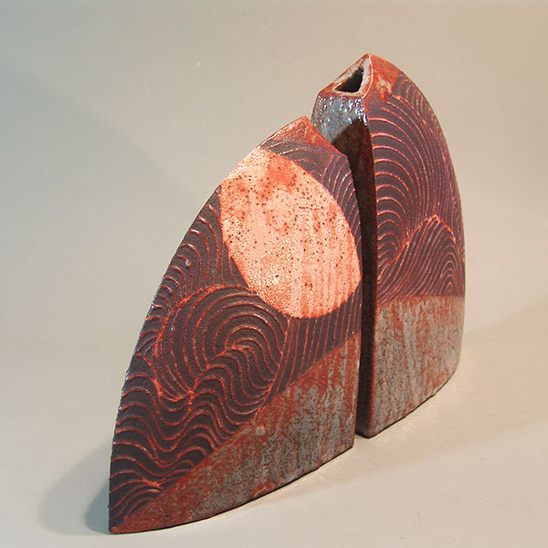 Contemporary Shino Vase Set by Wakao Toshisada