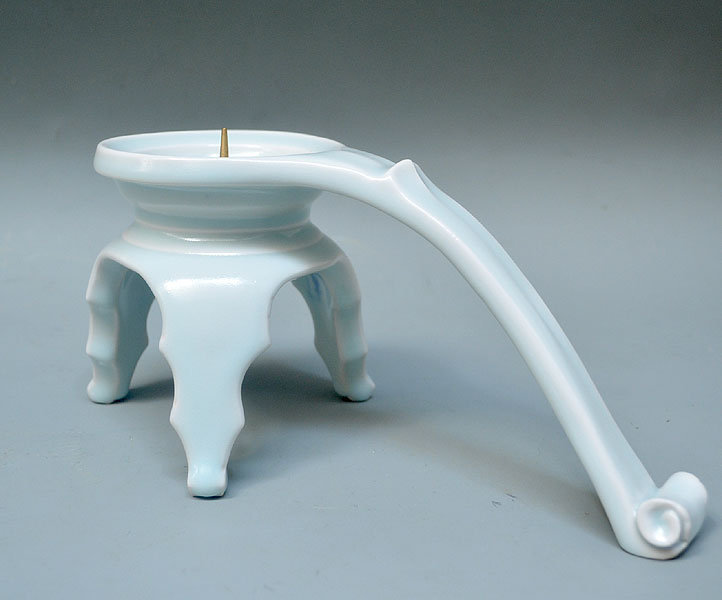 Contemporary Celadon Candle Sticks by Orita Tatsuya