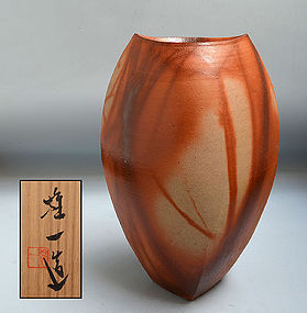 Yamamoto Yuichi Large Contemporary Hidashiki Bizen Vase