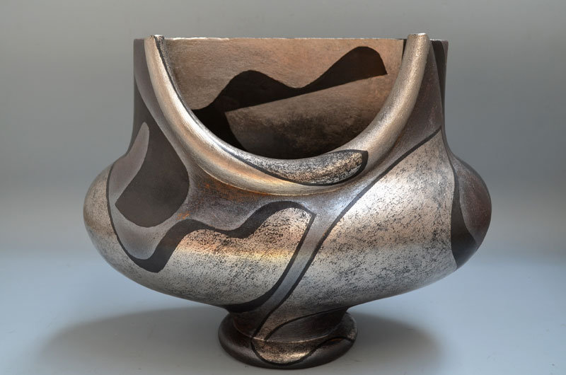 Yanagihara Mutsuo Pottery Sculpture, Silver