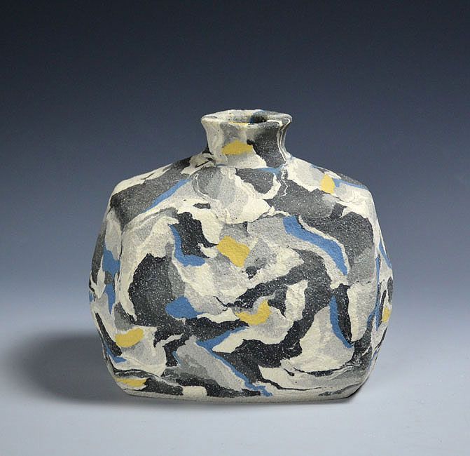 Living National Treasure Matsui Kosei Neriage Tsubo Vase
