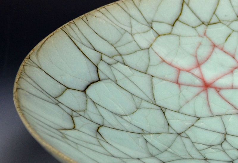 Incredible Shimizu Uichi Crackled Celadon Platter