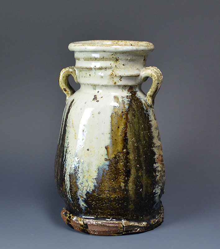 Karatsu Pottery Vase by Nakagawa Jinenbo