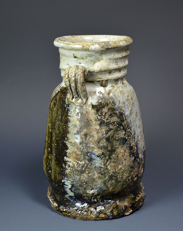 Karatsu Pottery Vase by Nakagawa Jinenbo