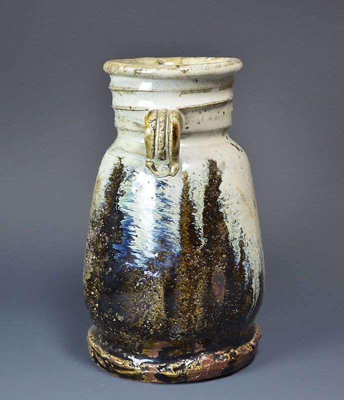 Karatsu Pottery Vase by Nakagawa Jinenbo