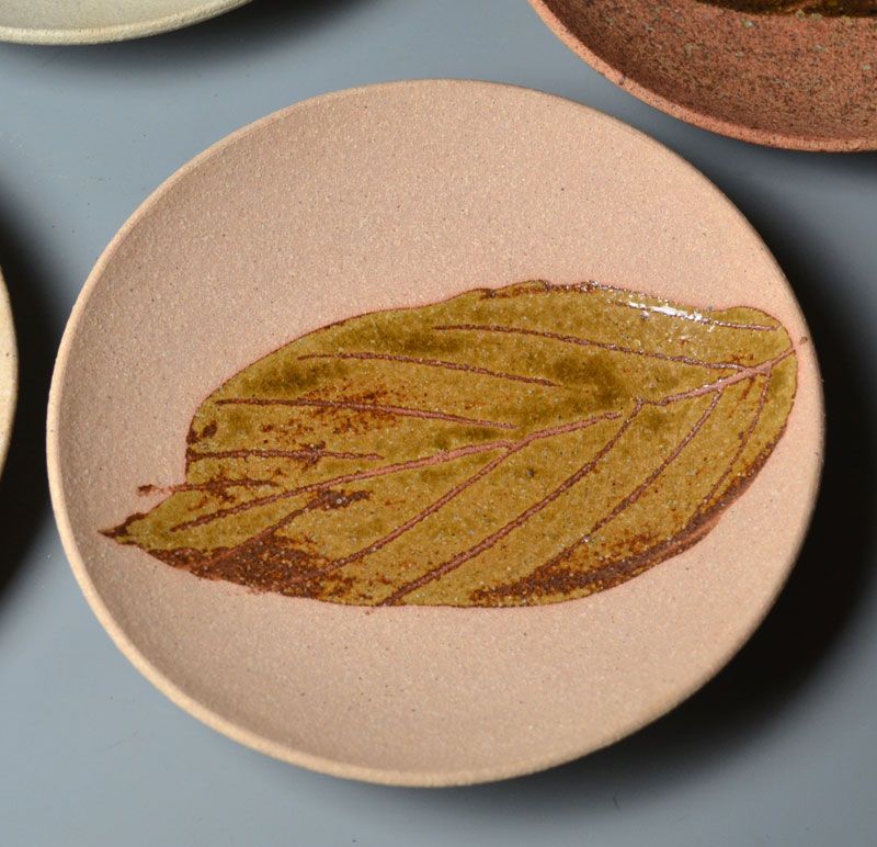 Kitaoji Rosanjin Happa-Zara Pottery Leaf-Plate Set