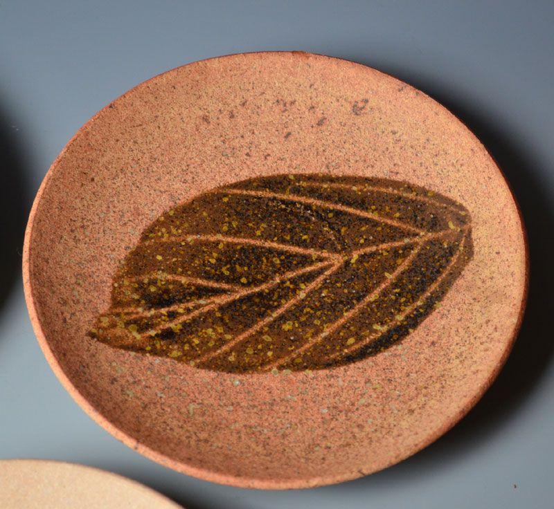 Kitaoji Rosanjin Happa-Zara Pottery Leaf-Plate Set