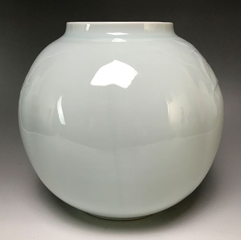 Stunning Shimada Fumio Celadon Grape Vase