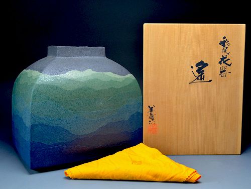 Miyashita Zenji Misty Landscape Modern Ceramic Vase