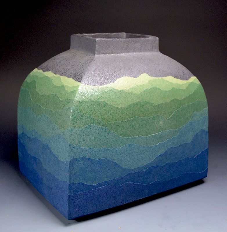 Miyashita Zenji Misty Landscape Modern Ceramic Vase