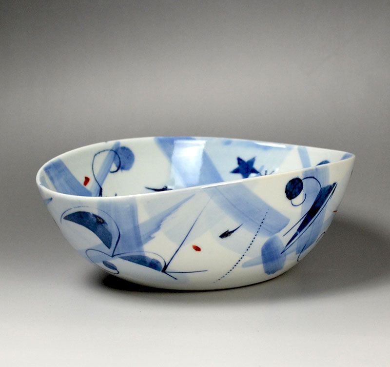 Shibata Ryuzo Abstract Sometsuke Porcelain Bowl