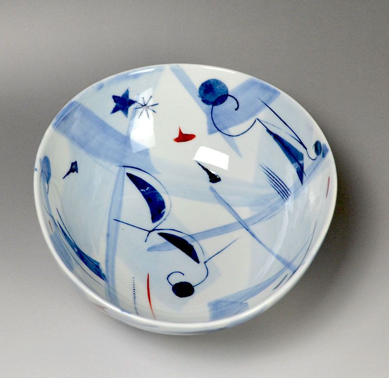 Shibata Ryuzo Abstract Sometsuke Porcelain Bowl