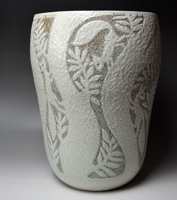 Shinkai Kanzan Large Open Flower Vase, Squirrels