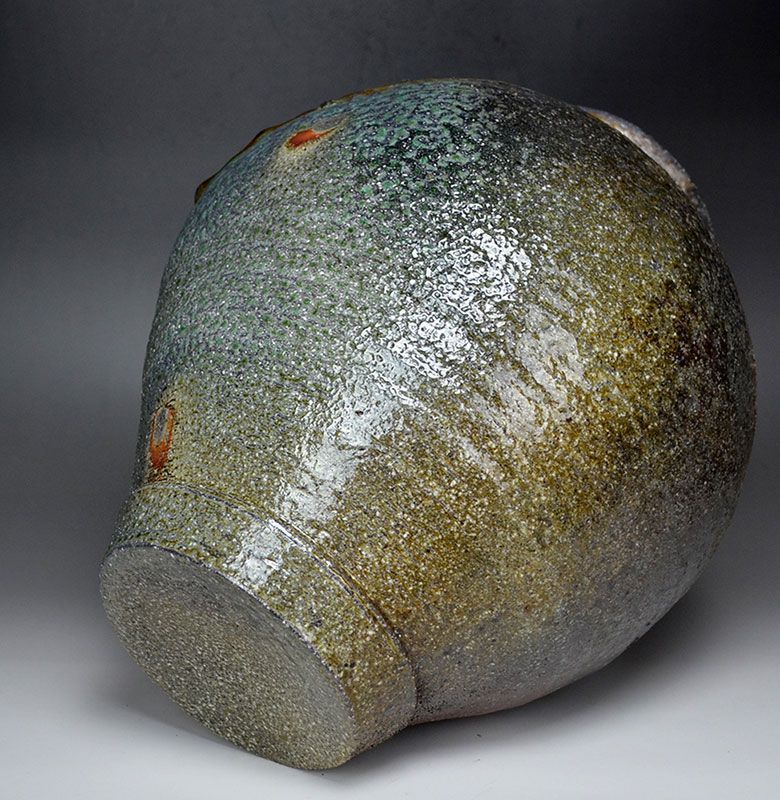 Amazing Imai Rikei Ujoyaki Ash Glazed Tsubo