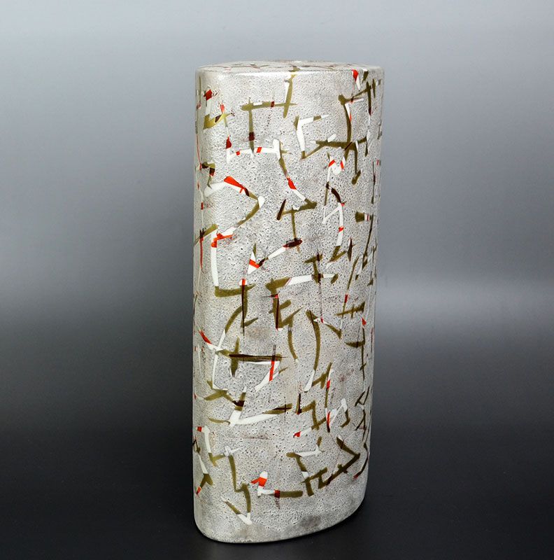 Teramoto Mamoru Contemporary Ginsai Silver Glaze Vase