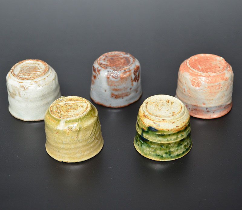 Modern Japanese, Pottery Legend Okabe Mineo 5 pc. Sake Set