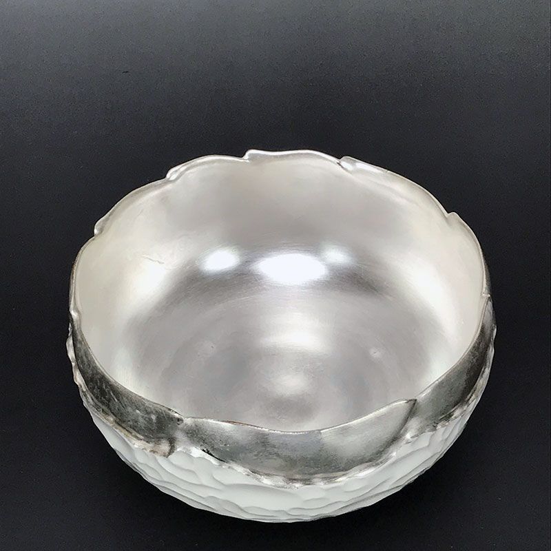 Itaya Narumi Silver Glazed Sake Chawan Tea Bowl