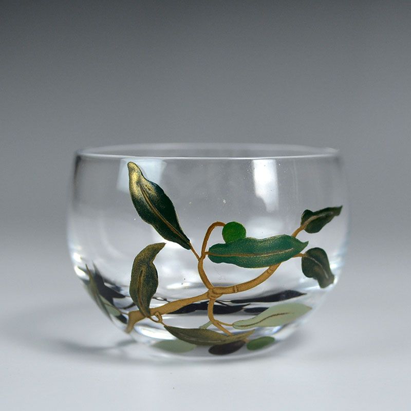 Contemporary Lacquered Glass Sake Set by Arai Etsuko